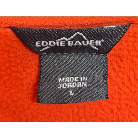 Eddie Bauer Women’s Orange Fleece Pullover Large Warm Casual Outdoor Wear - Picture 3 of 6
